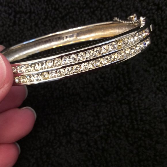 Vintage Swarovski Silver Crystal Bangle Bracelet - Picture 14 of 16